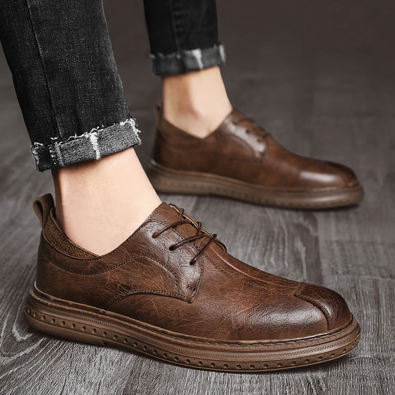 

Sapatenis Masculino Brogue Shoes Men Casual Oxford Man Zapatillas Hombre Men's Moccasins Winter Leather