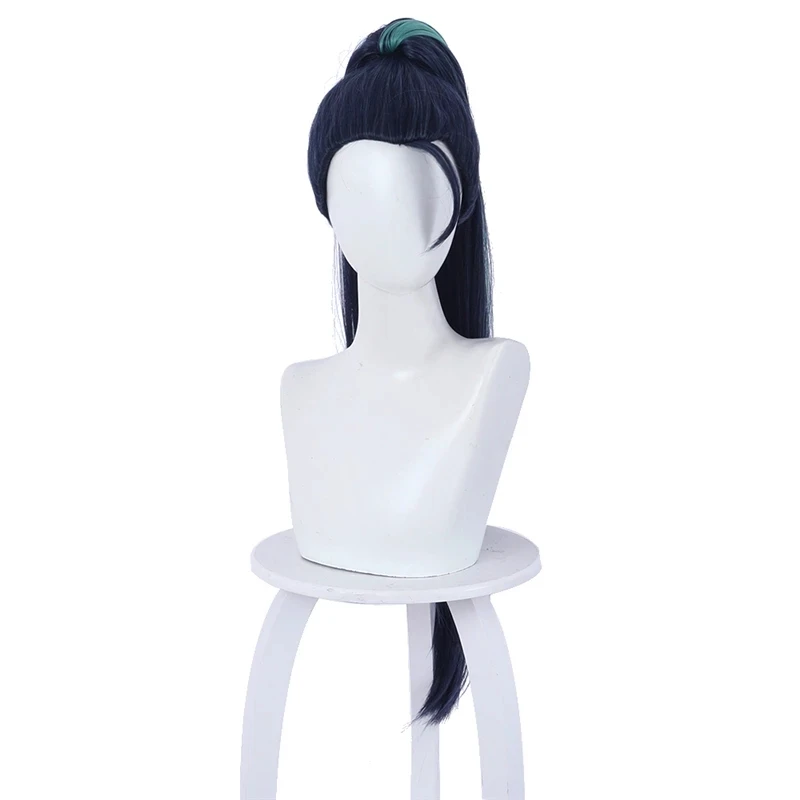 

Парик для косплея игры Lol Kda дочери пустоты Kaisa, 80 см, темно-синий смешанный термостойкий синтетический волос