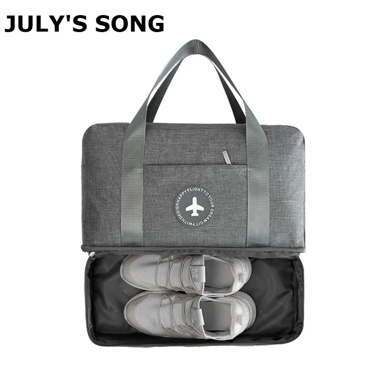 Портативная дорожная сумка JULY'S SONG, водонепроницаемая многофункциональная сумка для сухого влажного разделения, дорожная сумка для путешествий, Прямая поставка
