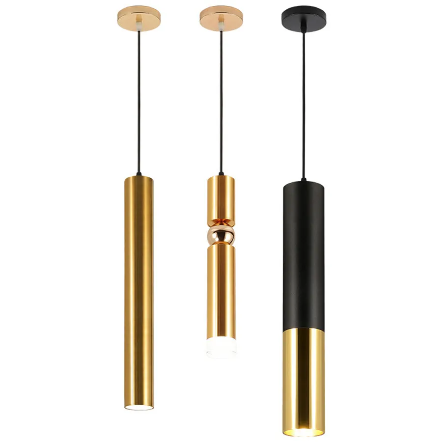 

Thrisdar Modern LED Hanging Light Aluminum Cylinder Pipe Lamp For Living Room Kitchen Island Shop Cafe Bar Pendant Light Fixture