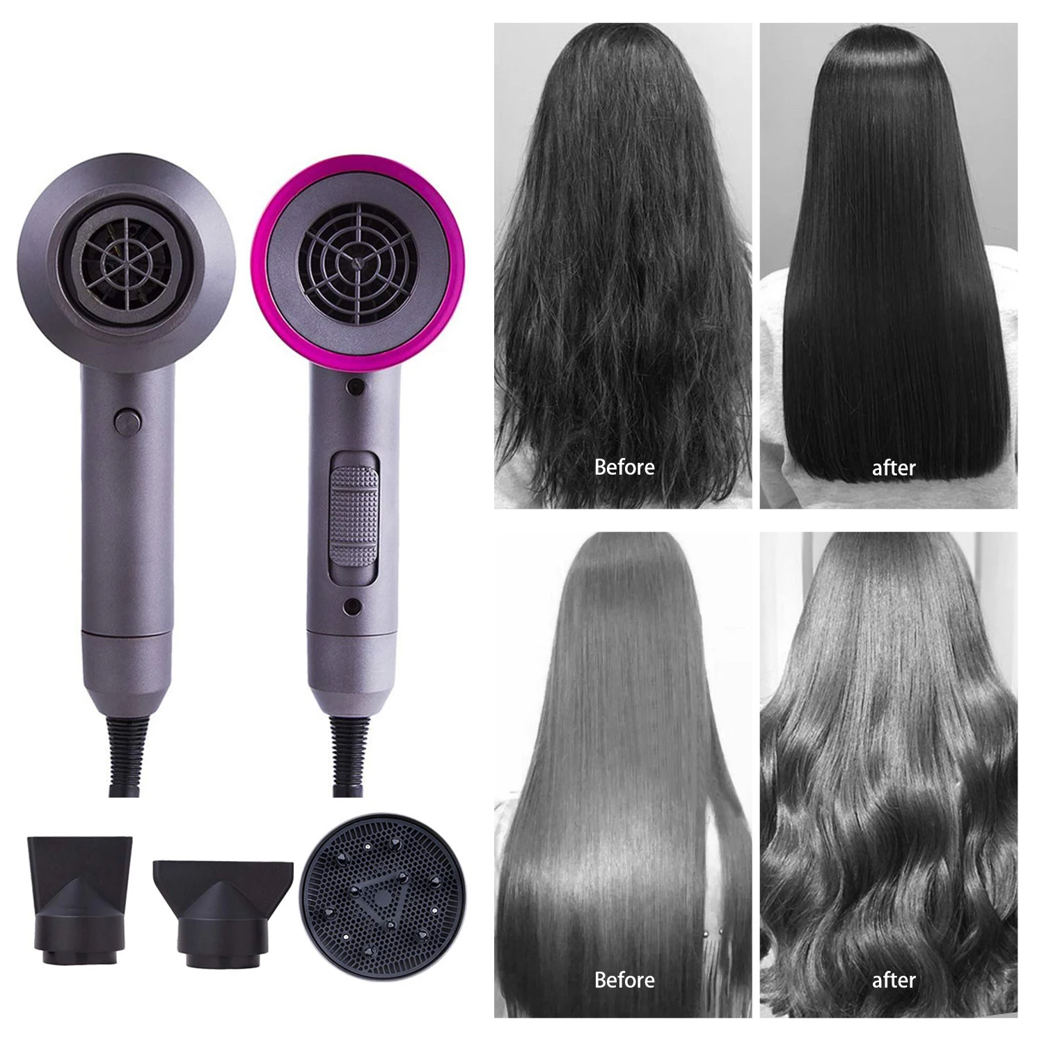 

3 in 1 Professional Salon Hair Dryer Hair Hot Air Dryer Volumizing Household Air Blower Heating &Cooling Electric Hair Blower