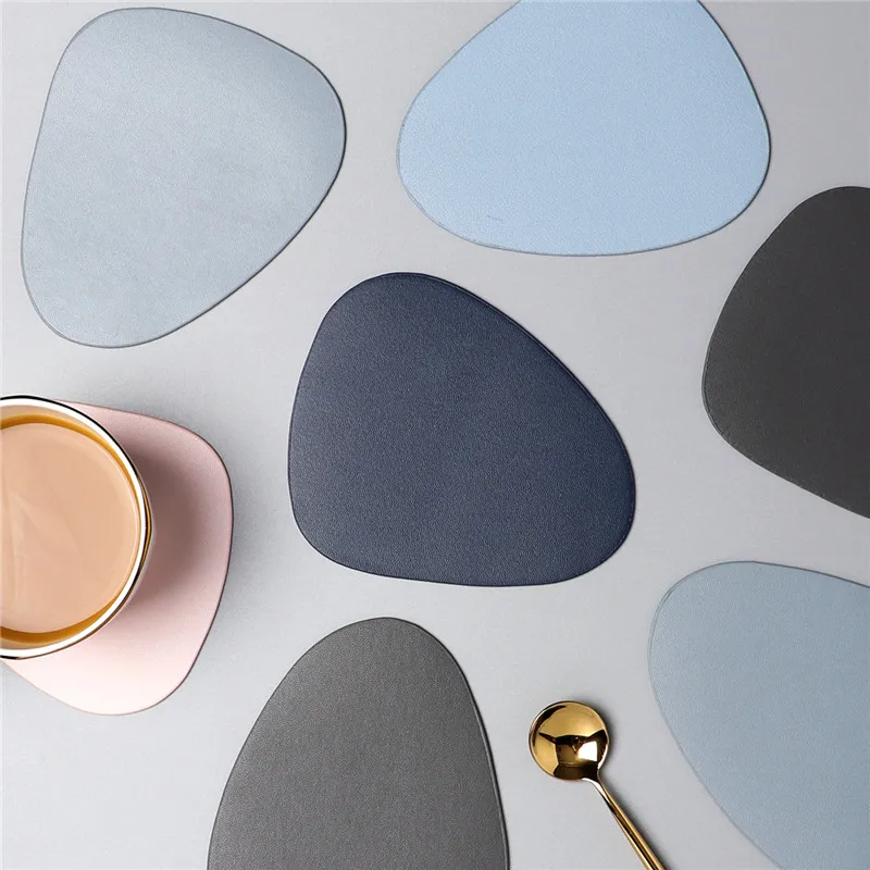 Овальный водонепроницаемый коврик для чашки цвет черный/синий подставка горячих