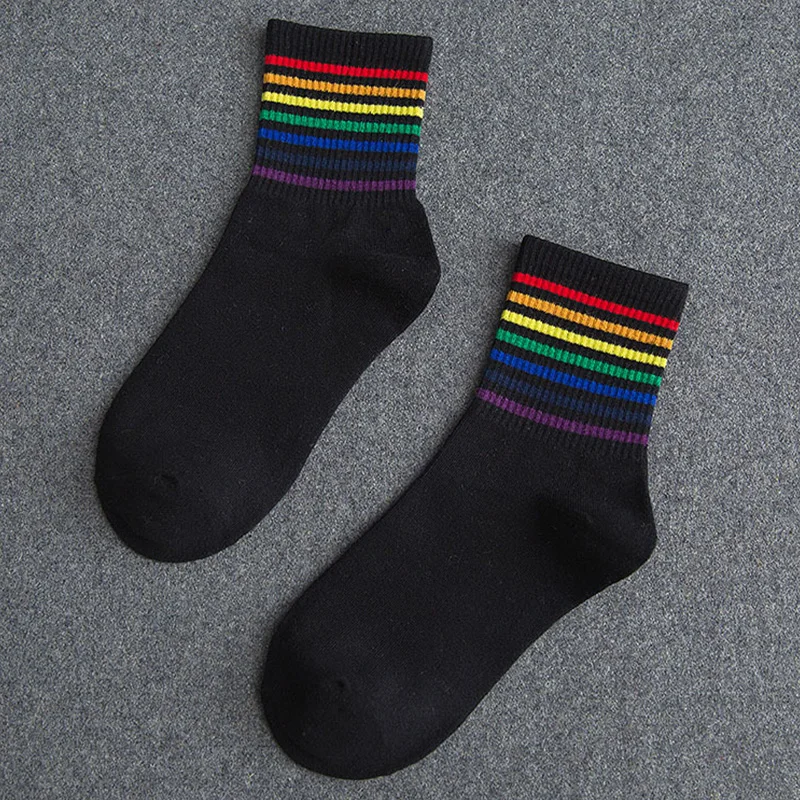 Winter Women's Socks Cotton Rainbow Stripes Socks Christmas Hot Sales Fashion Warm pregnant stocking thick maternity - Цвет: style 4