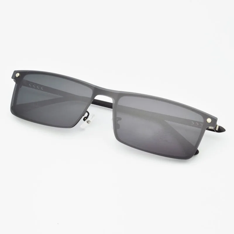 Квадратные очки в полуоправе для мужчин близорукости с поляризационными