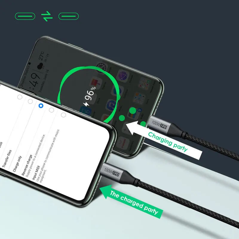 Кабель CABLETIME с USB C на PD 100 Вт для Huawei Mate 30 QC 4 0 кабель быстрой зарядки type c Macbook Air Samsung