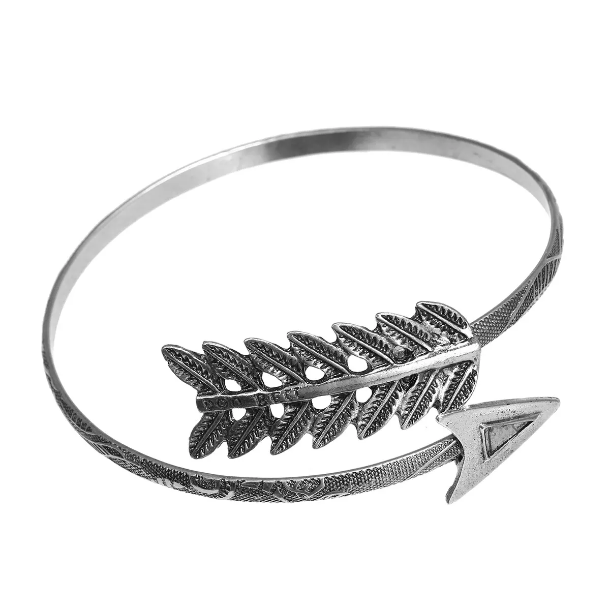 В винтажном стиле С изображениями перьев и стрел манжет рук браслет в этническом