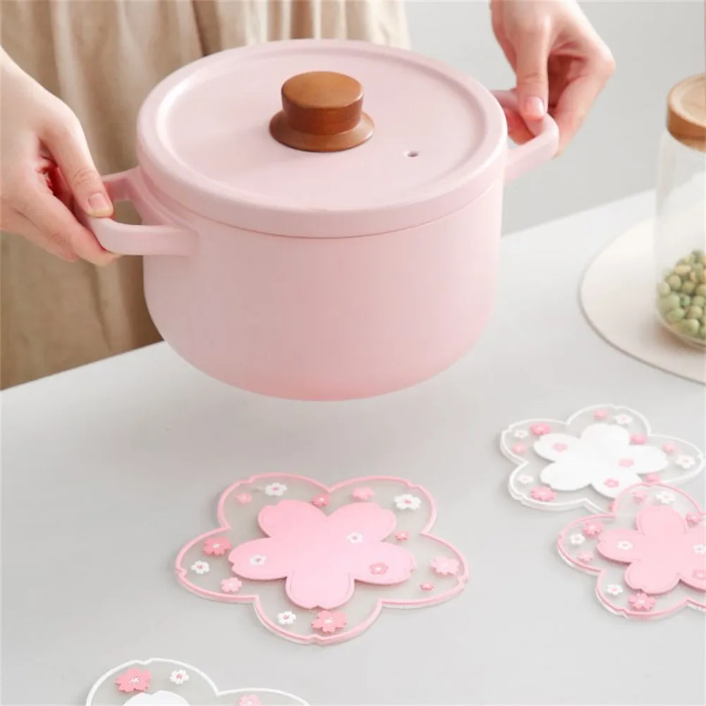 

1pc Japan Style Cherry Blossom Heat Insulation Table Mat Family Office Anti-skid Tea Milk Mug Coffee Cup Coaster Pot/Bowl Pad