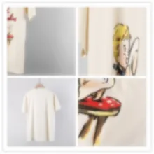 237369 T-shirt Cotton New Summer tee Cartoon print kid cat Fashion Classic Brand Luxury Design Versatile women men unisex tee
