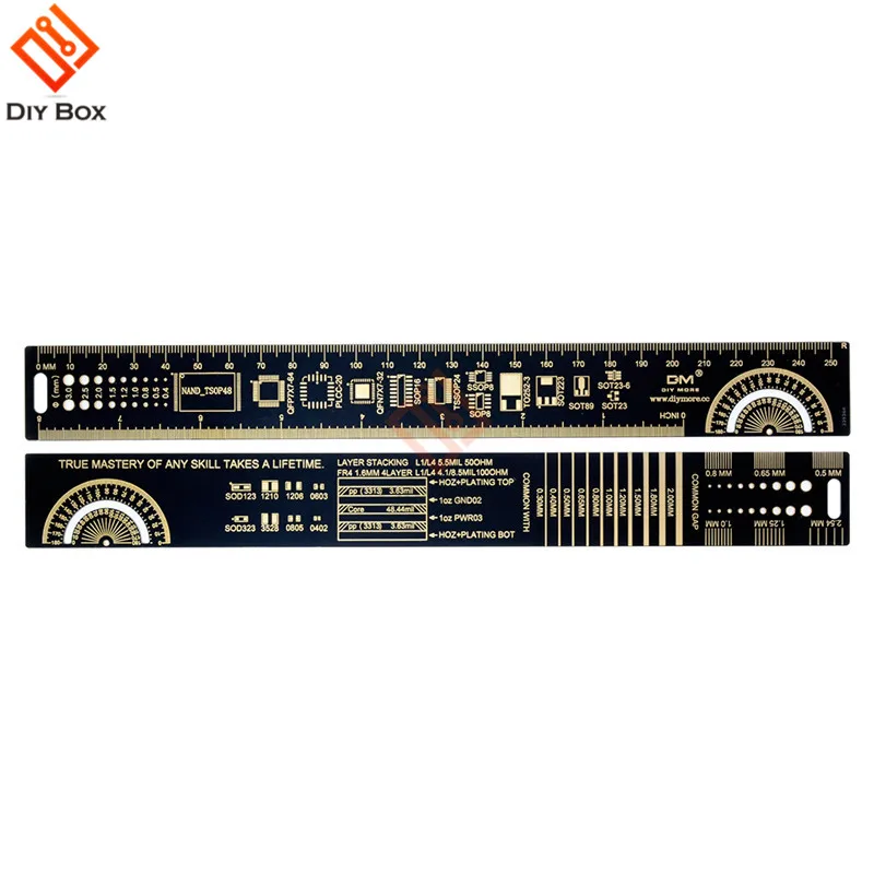 4 см PCB линейка, измерительный инструмент Многофункциональный резистор микросхема конденсатора IC SMD посылка блоки для электронных инженеров с цепочкой для ключей