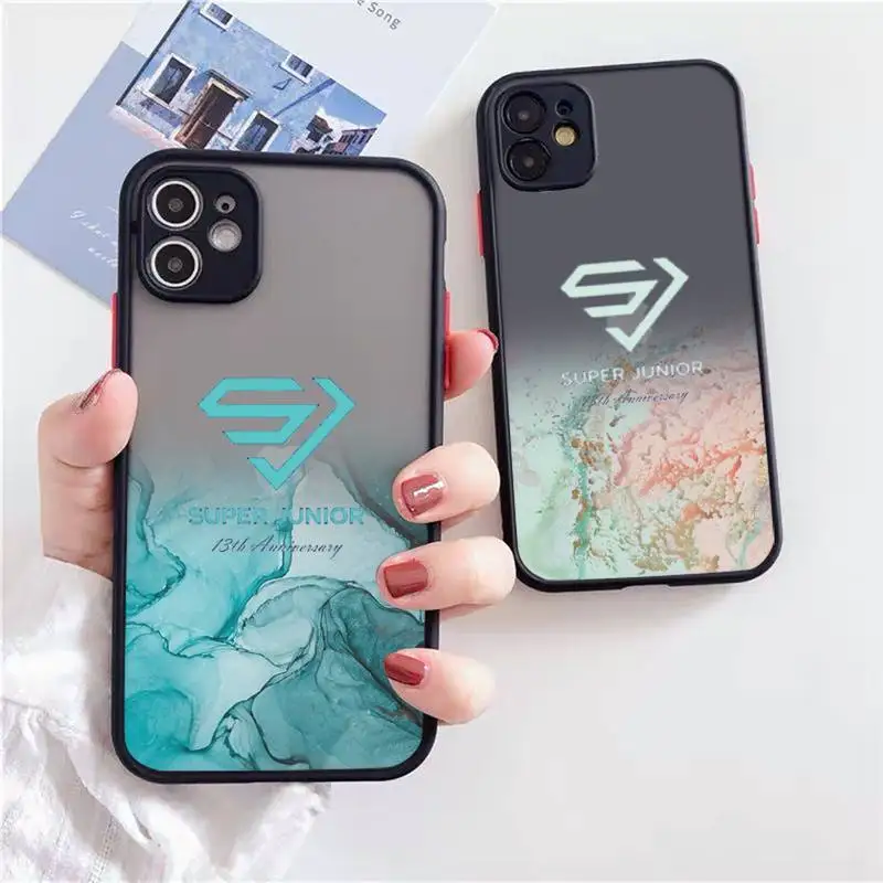 

Super Junior Korean Kpop Phone Case For iPhone 12 11 Mini Pro XR XS Max 7 8 Plus X Matte transparent Back Cover