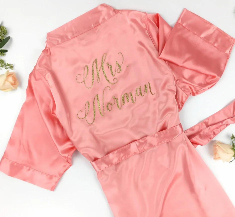 Индивидуальный румяна Свадебный халат подарок подружке невесты индивидуальное