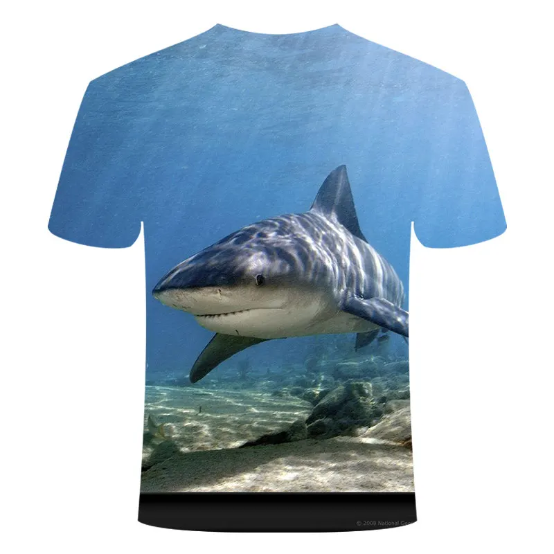 

Summer Hot-selling Fashion 3D Printing Shark T-shirt Men And Women Seaside Vacation Leisure Theme T-shirt Loose Plus Size Tshirt