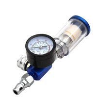 14 linear air oil water separator filter kit with pressure gauge for compressor spray gun tool