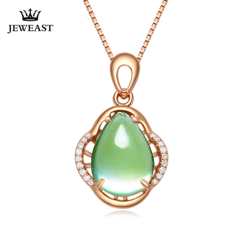 LSZB Natural grape stone 18K Pure Gold Pendant Real AU 750 Solid Upscale Trendy Classic Fine Jewelry Hot Sell New 2020 | Украшения и