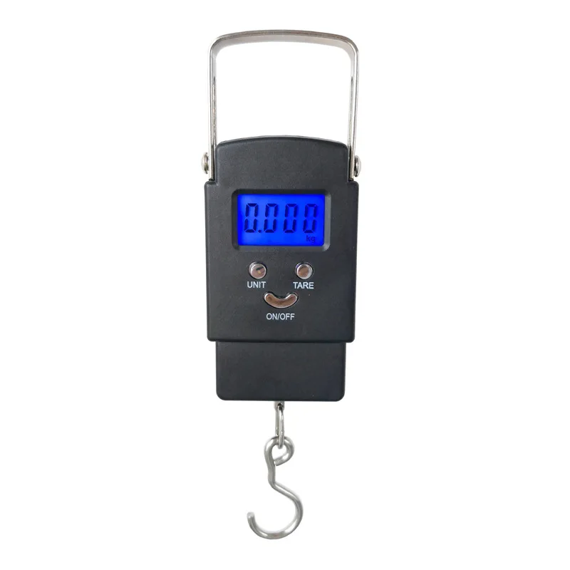 

Portable Household Hanging Scale Digital 50Kg Pocket Scale Electronic BackLight Fishing Weights Hook Travel Weighing Steelyard