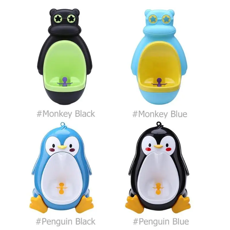 

Babies Urinal Boy Potty Toilet Cartoon Penguin Owl Animal Shape Bathroom Standing Potty Wall-Mounted Toddler Vertical Urinal