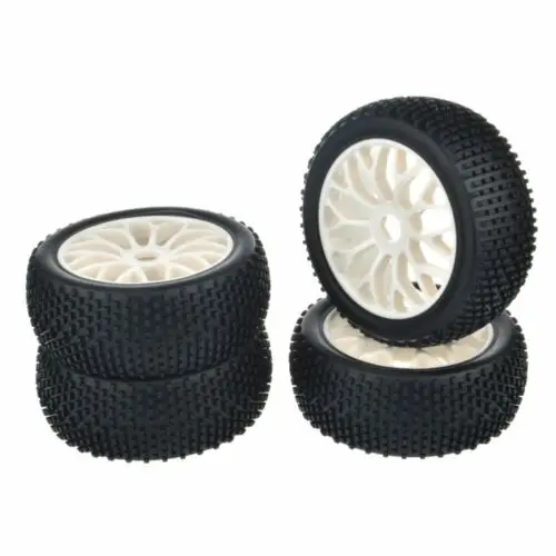 

RC Tires 4pcs 1/8 Buggy Black Rubber Tires Off Road Wheels Durable RC Off-road Vehicle Accessoriesfor HSP Tamiya Kyosho Buggy