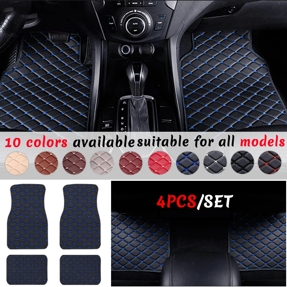 4pcs Car Floor Mats For Hummer H1 H2 H3 Auto Foot Pads All Weather Floor Liners 5 Seats Car Styling Interior Accessories Covers