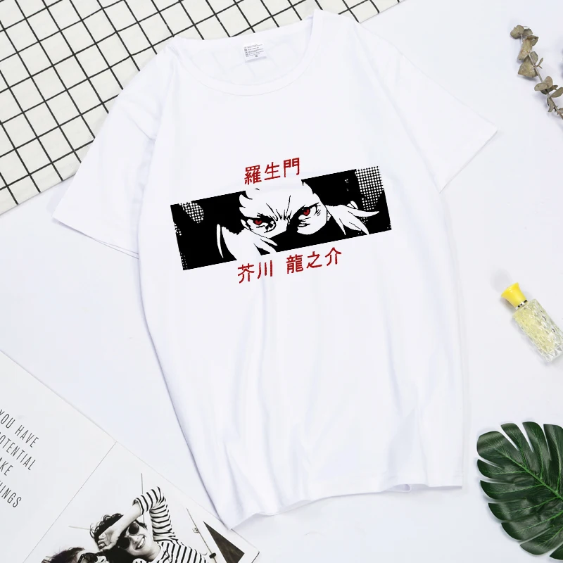 

Japanese Anime Bungou Stray Dogs Eyes and Abilities Akutagaw T Shirt Men Summer Tops Cartoon Graphic Tees Unisex Fashion Tshirt