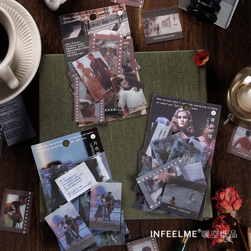 

40 шт., декоративные бумажные наклейки в стиле ретро для скрапбукинга