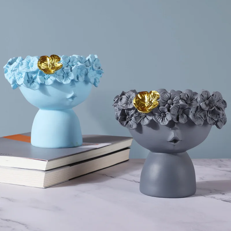 

Creative Monroe Flowerpot Resin Crafts Desktop Decoration Cute Girl Portrait Flowerpot Vase Plant Potted Room Office Decoration