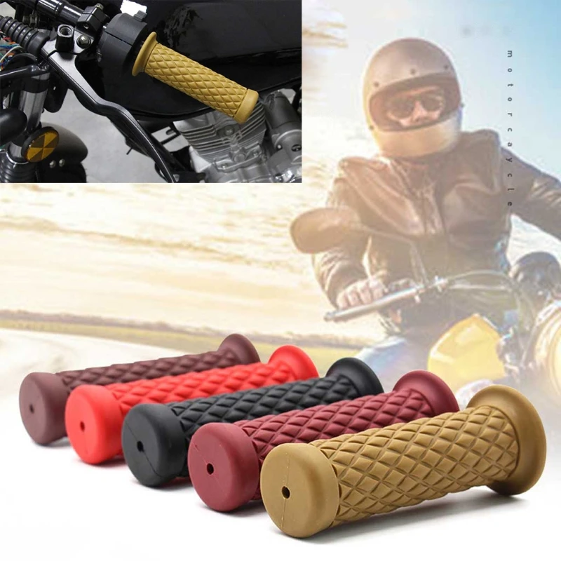 

Universal 22mm Motorbike Rubber Handle Vintage Handlebar Hand Grip Bar End For Motocross Moto Grip Pit Bike