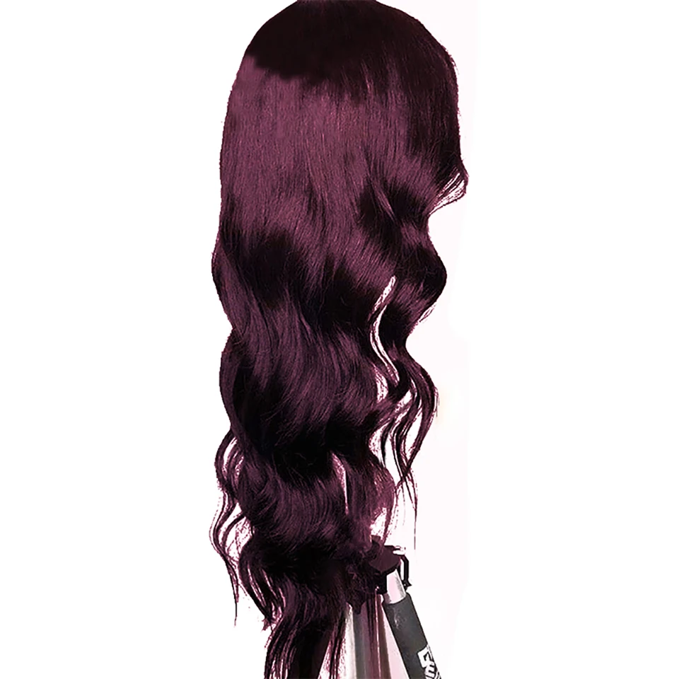 HairUGo 4*4 парик из человеческих волос для женщин Красный 99j парик из бразильских волос Remy с волнистой частью для волос младенца
