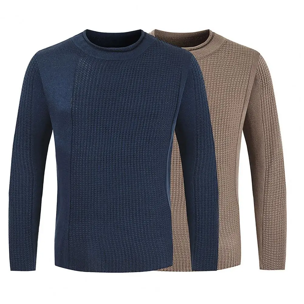 

Новинка 2021, мужской свитер, мужской свитер, однотонный теплый Эластичный вязаный свитер, осенний свитер