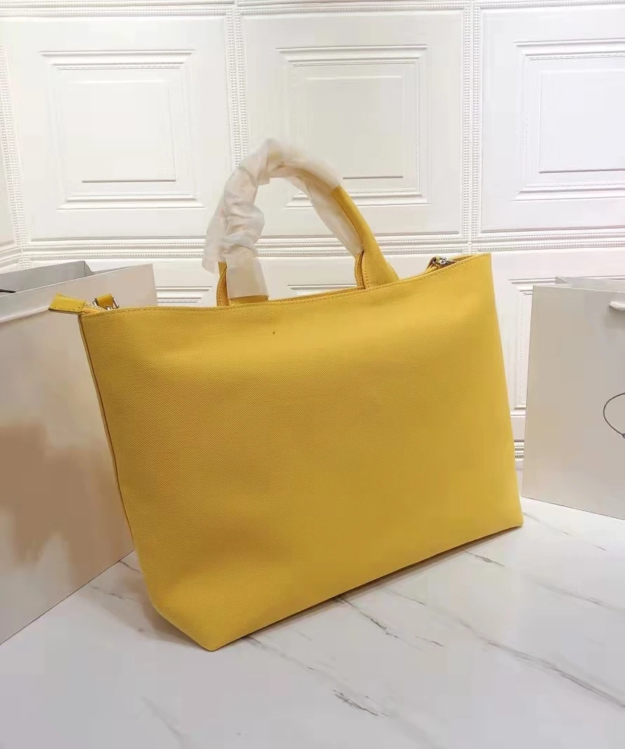 

Ladies Tote Bag Brand Designer Autumn New Products Canvas 3D Embossed Triangle Logo Women's Shoulder Bag Handbag Shopping Bag