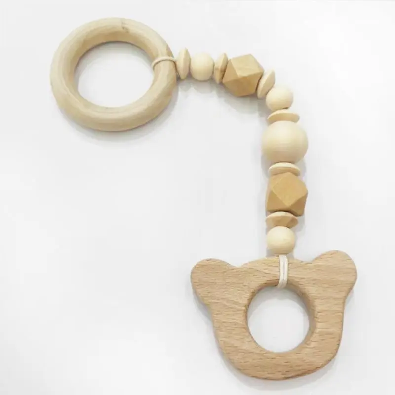

4 Pcs/set Wooden Cartoon Animals Children Baby Fitness Rack Equipment Pendant Decoration Beech Wood Hanging Accessories