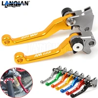 gold cnc laser printing motorcycle dirt bike pivot brake clutch levers for suzuki rm125 1996 2003 with rm 125 logo accessories