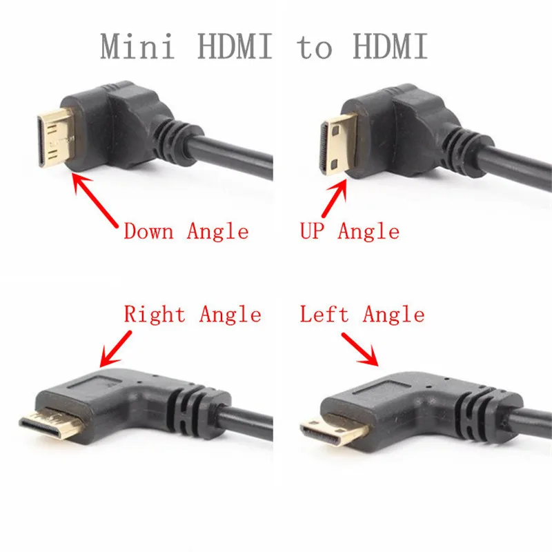 Кабель HDMI к HDMI Женский адаптер Mini Micro HDMI 90 градусов под прямым углом Мужской к HDMI AF удлинитель 15 см