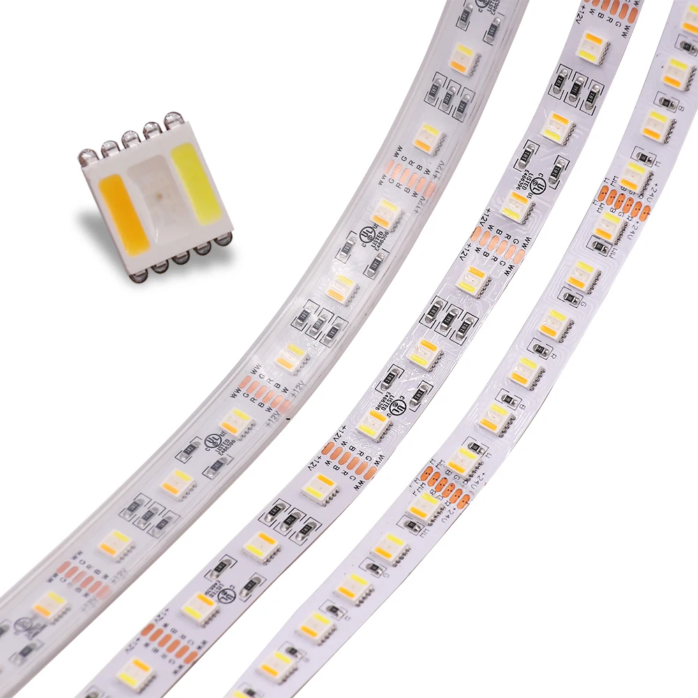 12В 24В 5м 5 цветов в 1 Чип светодиодный светильник RGB CCT RGBW RGBWW 30LED/M 60leds/M 96LED/M
