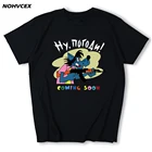 Футболка Nu Pogodi мужская с круглым вырезом из чистого хлопка, ностальгическая рубашка с коротким рукавом и волком, летние топы