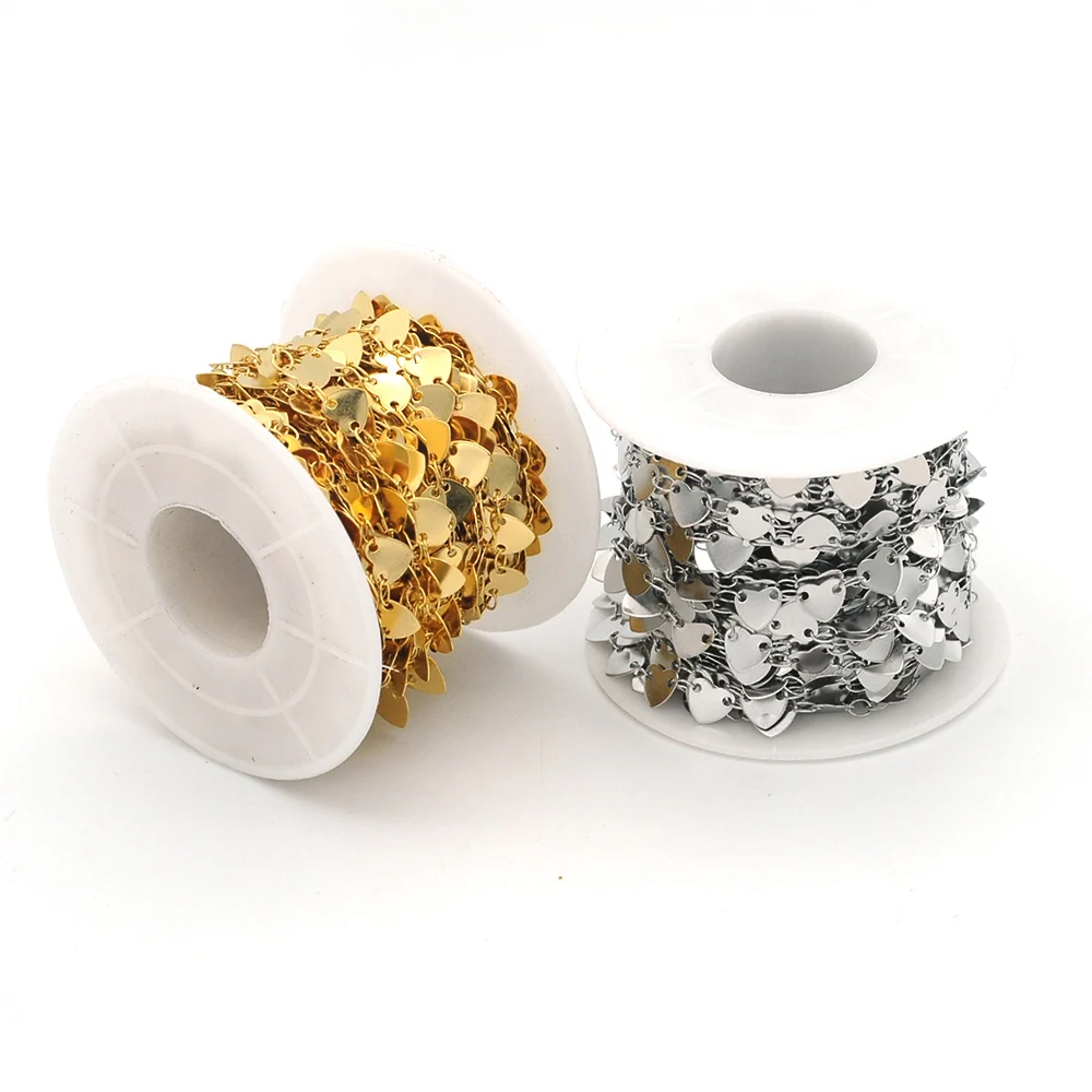 

10 Meters 100% Stainless Steel 4mm Heart DIY Jewelry Chain Wholesale OEM Order Accepted For Bracelet Making For Necklace Making