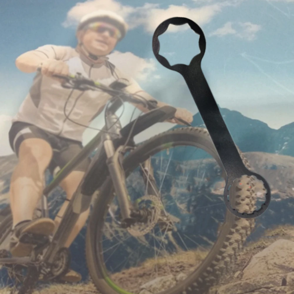 

1Pc Staal Mountainbike Fiets Voorvork Wrench Black Reparatie Tool Voor Xcr/Xcm Fiets Spanner Remover Repareren gereedschap