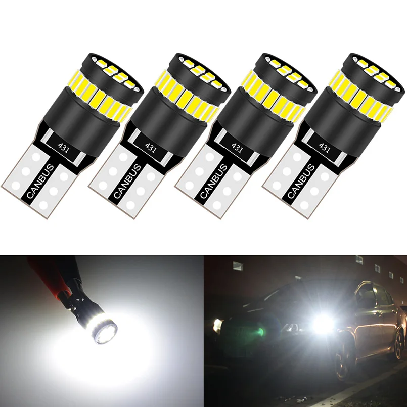 

4x W5W T10 LED Canbus light Bulbs Super bright 3014SMD 194 168 Clearance Parking Light Reading Interior Lamp DC12V 6000k White