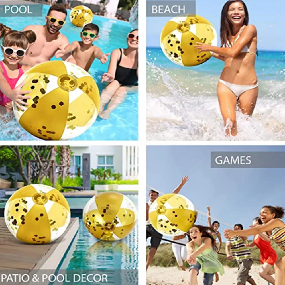 Летняя Вечеринка плавание пляжный мяч Прозрачный светящийся надувной игрушки