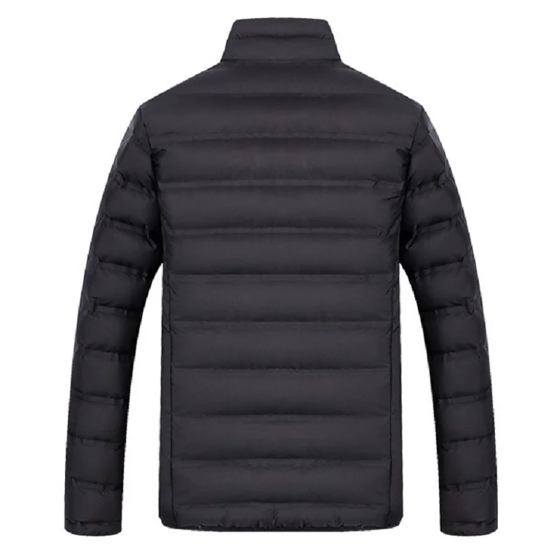 Stand-up Collar Slim Solid Color Lightweight Short Thick Coat Men's Windproof Warm Breathable Casual Jacket Winter Coat