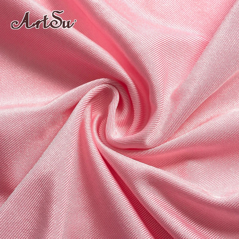 Милый розовый комбинезон ArtSu на бретелях с боди цепочками принтом пикантное Боди