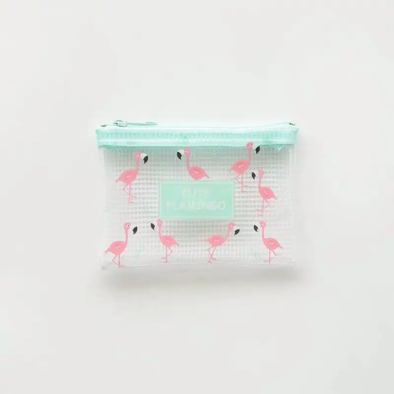 Kawaii креативный Фламинго A4/A5/B6/мини Водонепроницаемый Настольный Органайзер Сумка для документов папка для файлов ПВХ жесткий чехол для хранения канцелярских принадлежностей - Цвет: Mini Transparent
