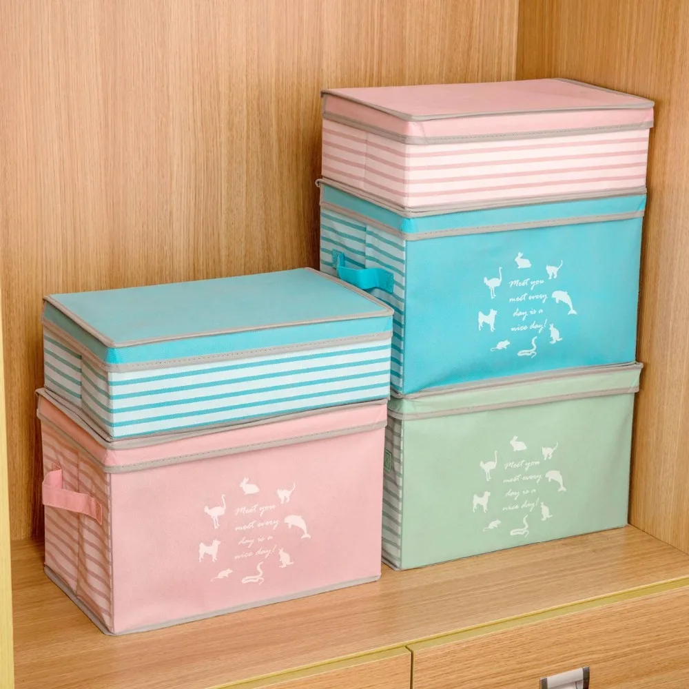 2 шт складные ящики для хранения одежды органайзер игрушек закуски коробка кейс