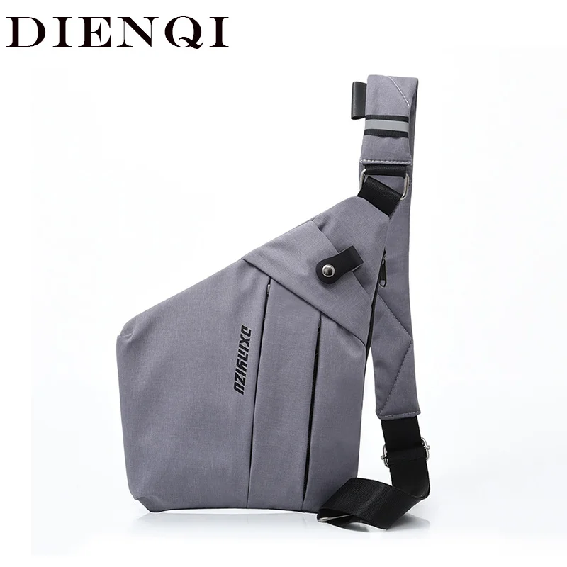 

DIENQI Men's Bag Travel Fino Bag Burglarproof Belt Pack Thin Chest Rig Holster Anti Theft Security Strap Digital Slim Chest Bags