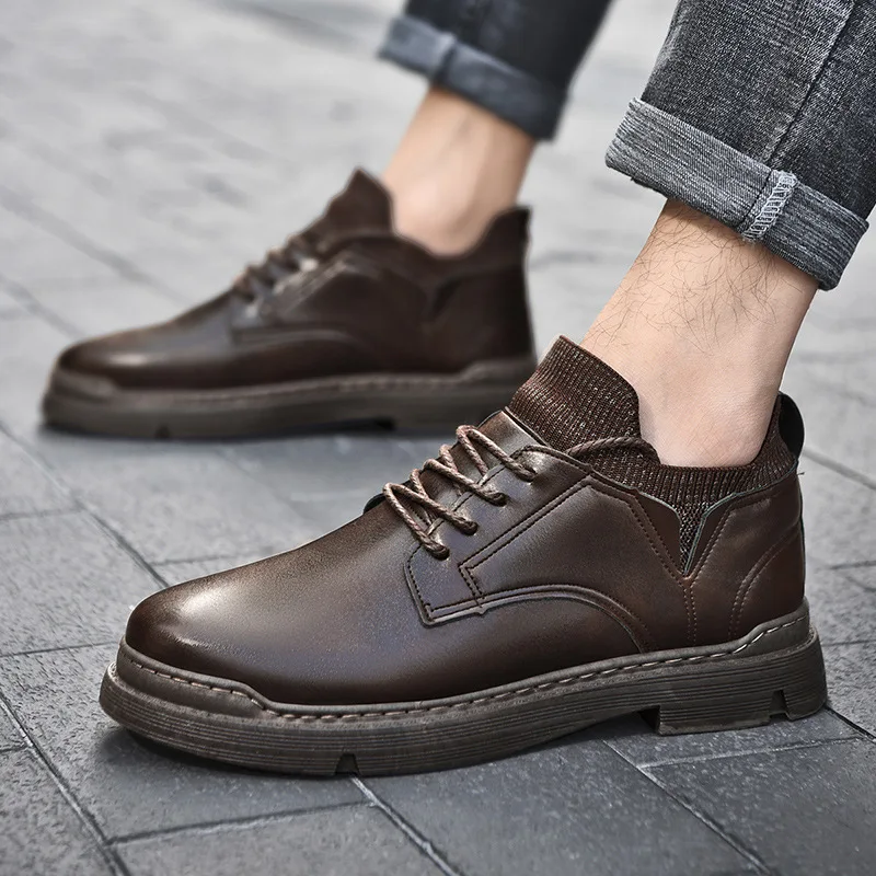 

Модные женские ботильоны из лакированной кожи износостойкие водонепроницаемые Нескользящие Женские повседневные ботинки большого размер...