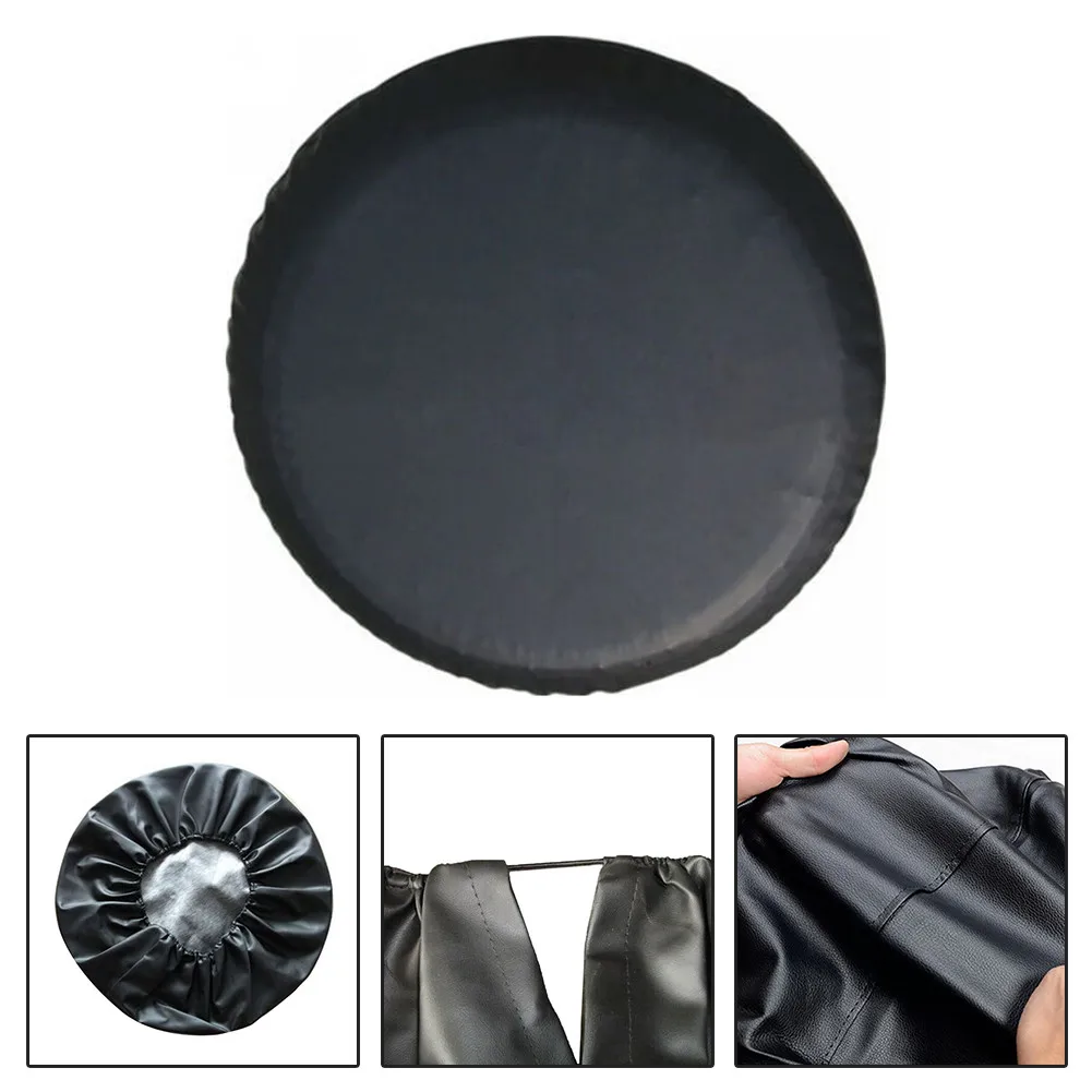 

Leather 68 Cm Car Spare Tire Protective Cover 4 Inches Pouch Bag Protector 26~27S MI-1