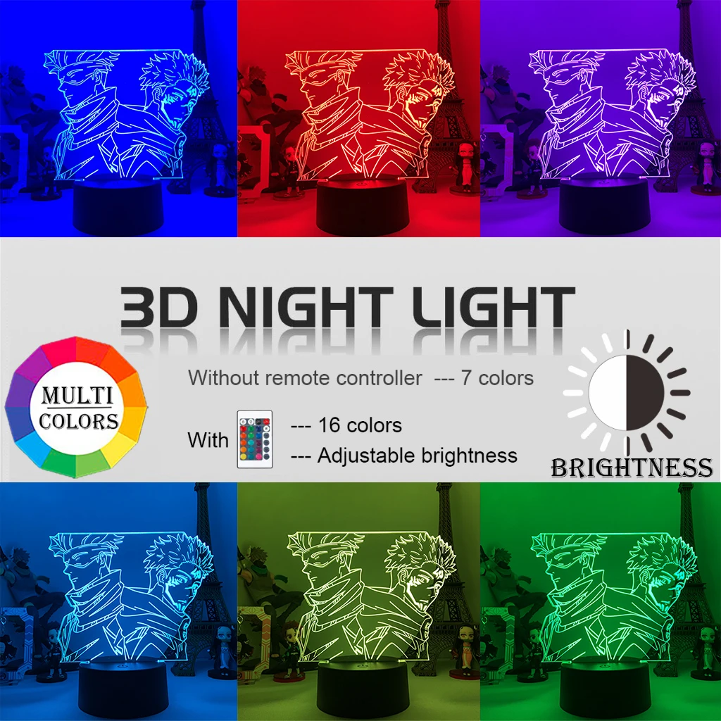 3D Светодиодная лампа в стиле аниме ночсветильник Сатору годзо и рямень сукуна