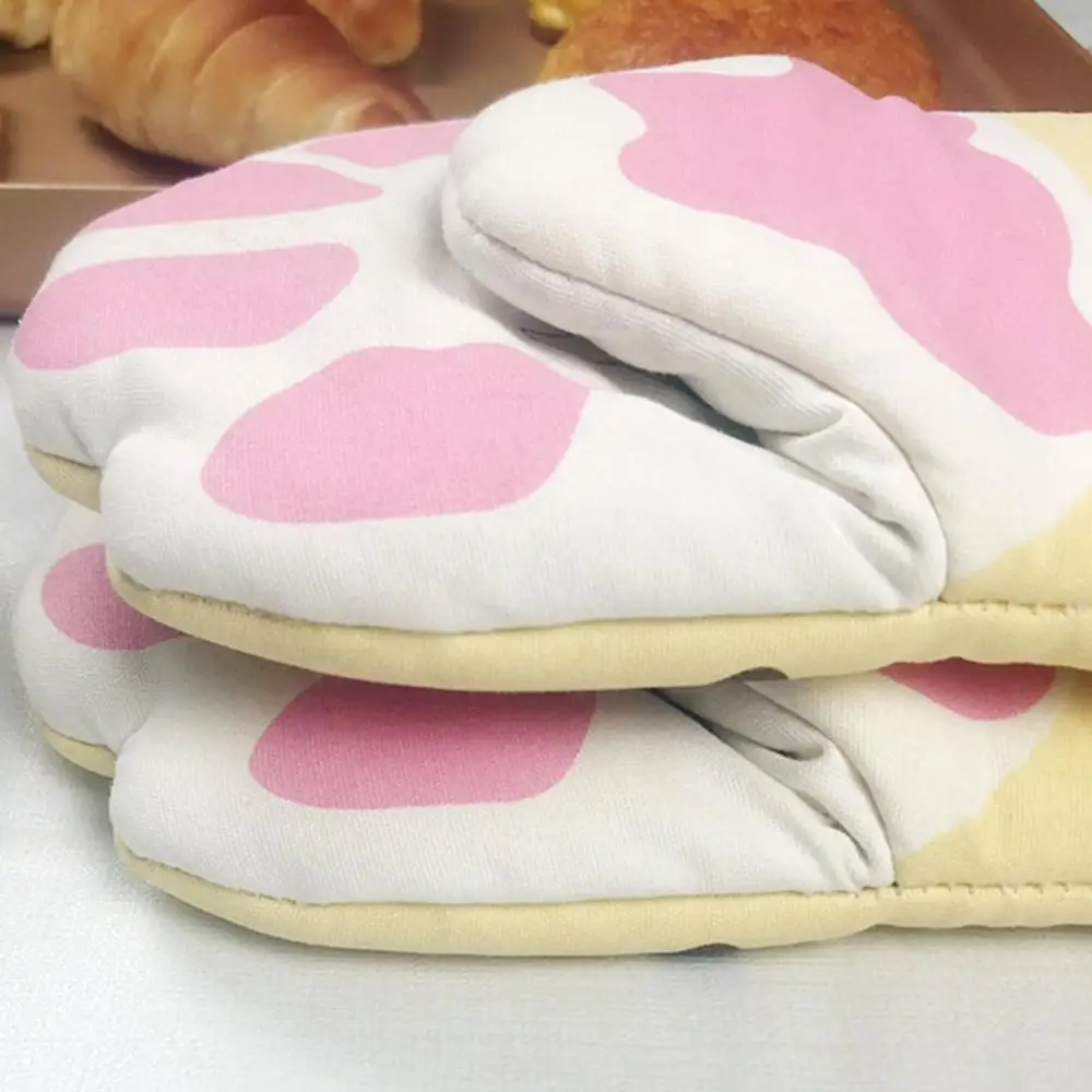 

3D Cartoon Dier Kat Poten Oven Lange Wanten Magnetron Isolatie Handschoenen Katoen Hittebestendige Antislip Handschoenen Ba E3U9