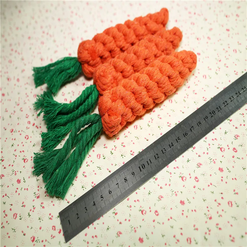 1 pcs Carrot Shaped Knot Ropes Pet Dog Toys Chew Cat Toy Safe for Small Dogs Molar Biting Playing Products Accessories | Дом и сад
