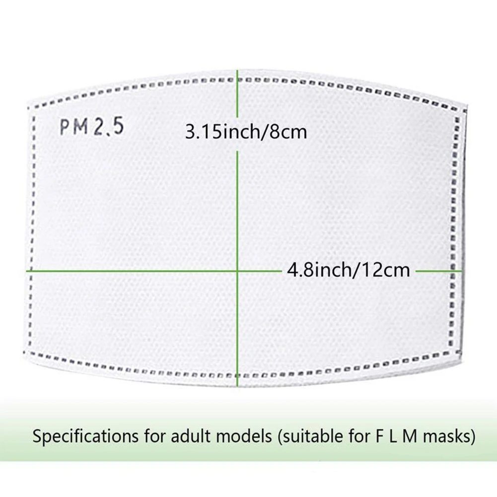 2 шт./компл. PM2.5 противодымчатая маска для рта Сменный фильтр срез 5 слоев Нетканый