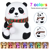cute panda night light 7 color changing led table light 1200mah usb rechargeable silicone touch lamp for bedroom xmas kids gifts